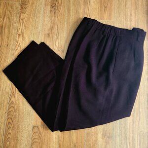 Vintage Liz Claiborne pure wool deep wine purple pleated tailored trousers 10